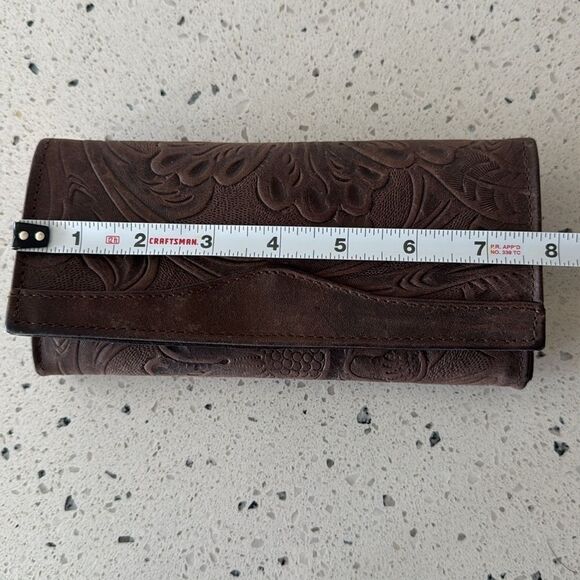 Gorgeous Embossed Brown Leather Wallet Western Cowgirl Made in Mexico NWOT - Picture 5 of 12
